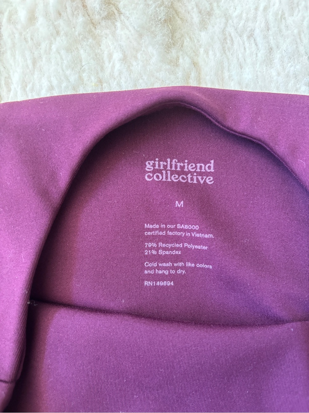 girlfriend collective Plum Dylan Tank Bra - Picture 3 of 3